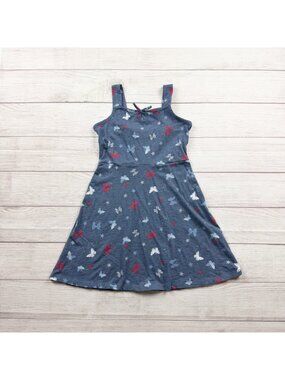 SO Girls Butterfly Print Blue Sleeveless Dress Casual Summer Wear M 8